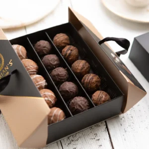 Bistro Chocolatier Truffles Assorted Chocolate Gift Box With The Top Open